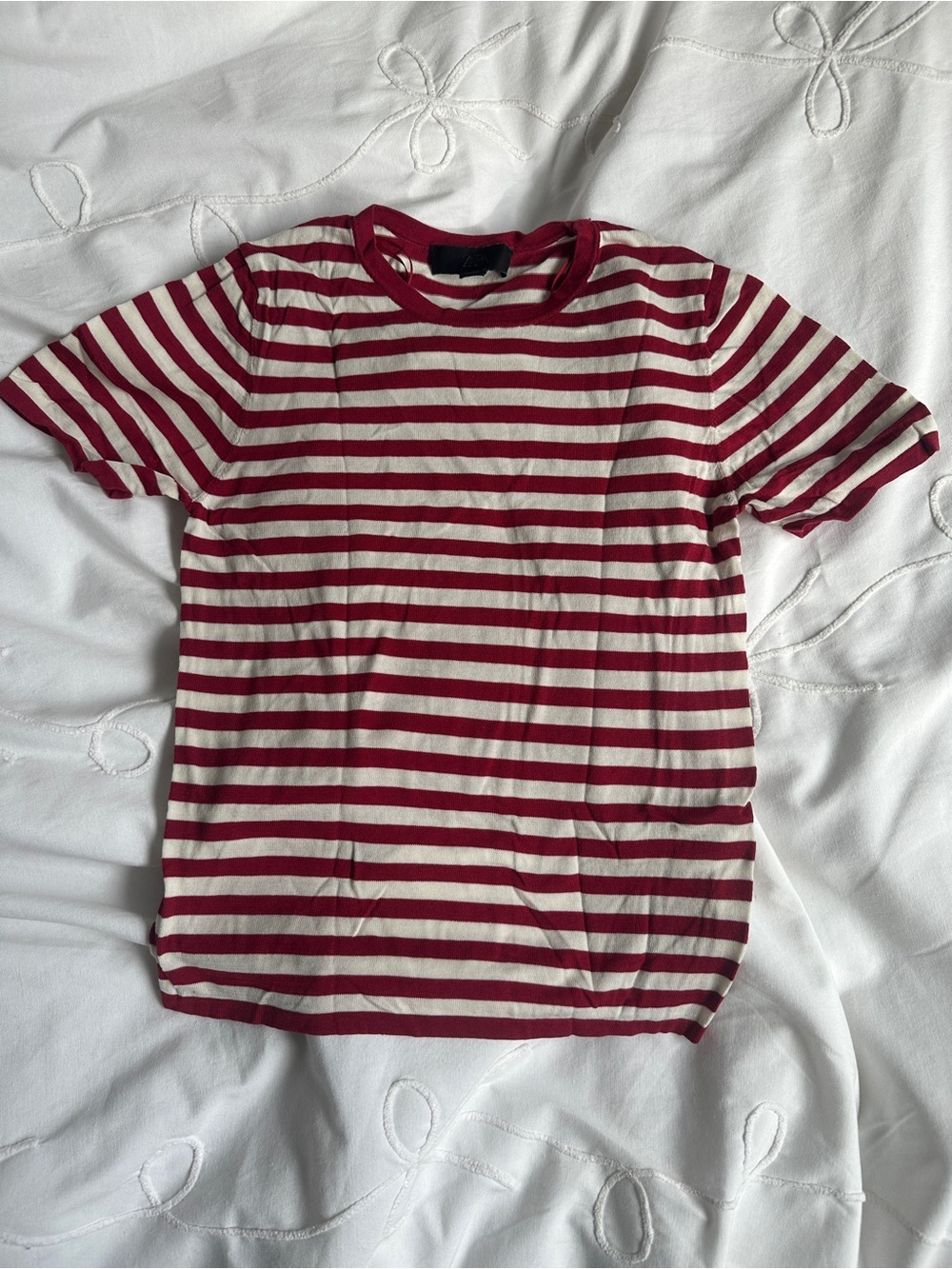 Zara Red and White Striped Tee